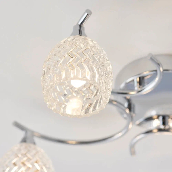 Wielopunktowa lampa sufitowa Boyer BOYER-5CH chrom przezroczysty