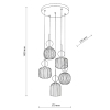 Wisząca lampa do przedpokoju Sophia Cognac 11593 szklana czarny biały