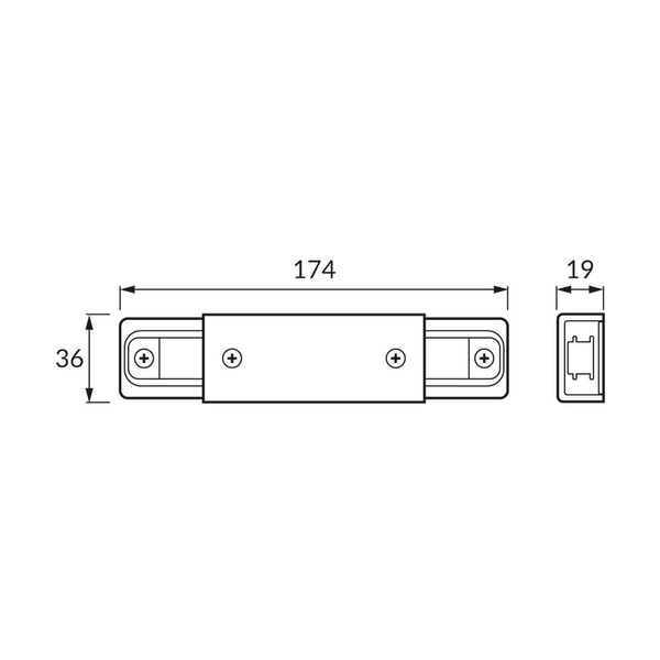 Podłużny łącznik do szynoprzewodów Connector 04109 Ideus czarny