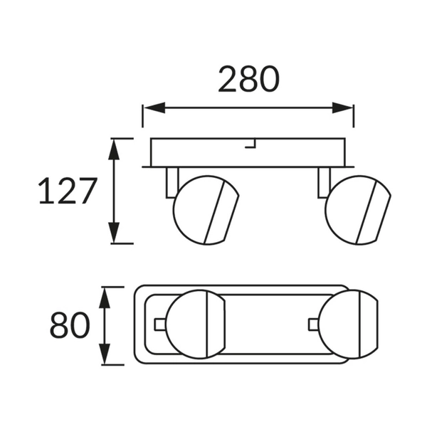 Sufitowa lampa kierunkowa Kombi 2-punktowa biała czarna