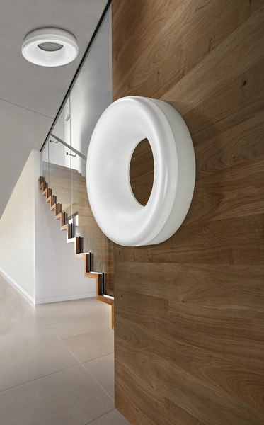 Sufitowa lampa nowoczesna Ring pierścień LED 18W satyna