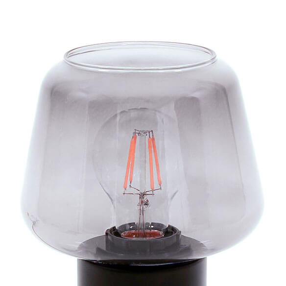 Stojąca lampa nocna Romio do sypialni szklana czarna