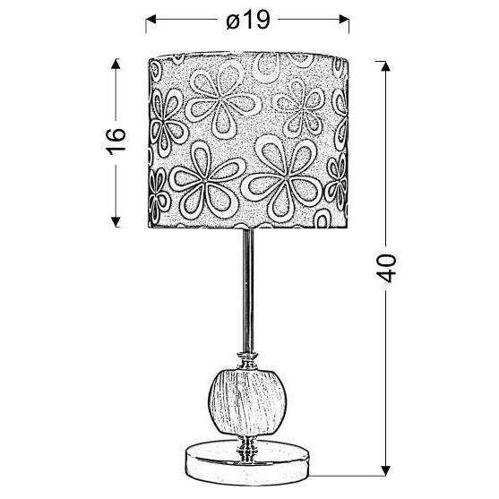 Nocna lampa stołowa CORT 41-34625 abażurowa print kwiatowy niebieski