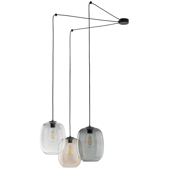 Zwisająca lampa do salonu Elio 5972 owalna bubbles multikolor