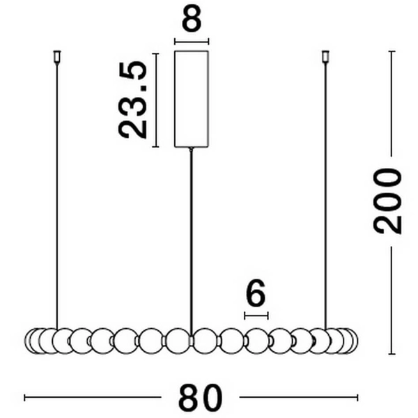 Okrągła lampa wisząca z kulami Moca LE43463 LED 72W 3000K salonowa biała