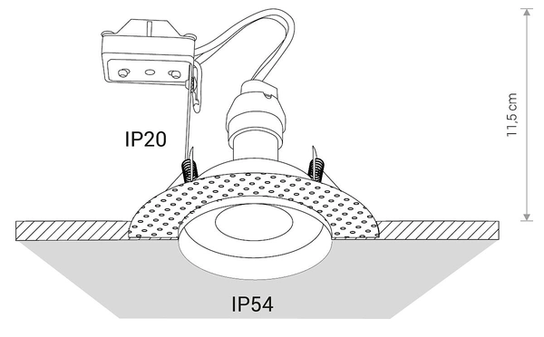 Schodowa lampa czarna Echo 8372 okrągły wpust punktowy metalowy