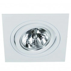 Oczka LAMPA sufitowa Faro I Bianco Orlicki Design metalowa OPRAWA podtynkowa wpust kwadratowy biały