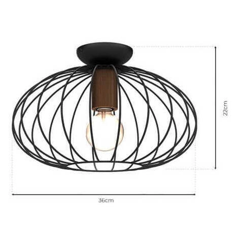 Druciana lampa sufitowa Meridiano okrągła do salonu czarna