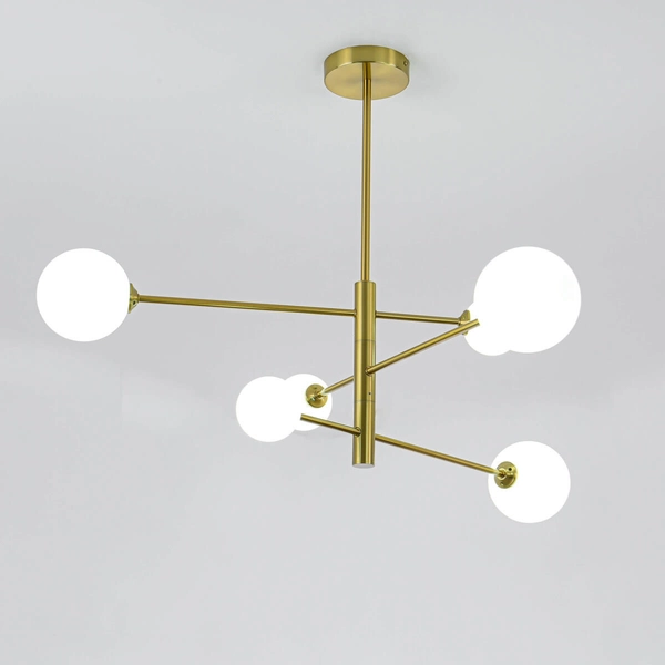 Loftowa LAMPA sufitowa DORADO LP-002/6P Light Prestige metalowa OPRAWA szklane kule plafon molekuły złote białe