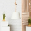 Wisząca lampa abażurowa Sailor 99194/09 marynistyczna biała brązowa