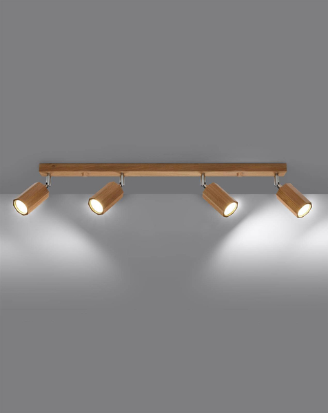 Regulowana lampa sufitowa SL.1031 drewniane spoty do holu