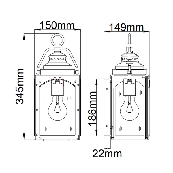 Kinkiet na elewację FE-RANDHURST-S-CO Feiss lampion miedziany