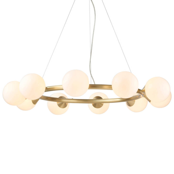 Molekułowa lampa wisząca L&-1106008 nad stół mosiądz biały