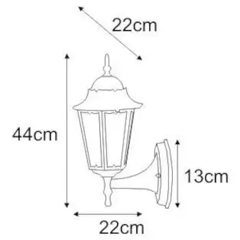 Elewacyjna LAMPA ścienna Lozana K-5006A up Kaja klasyczna OPRAWA metalowa KINKIET zewnętrzny outdoor IP44 czarny