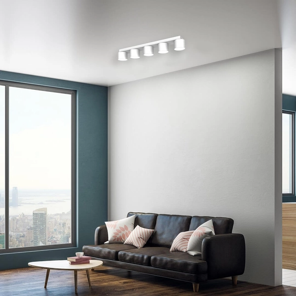 Minimalistyczna lampa sufitowa Dixie tuby do jadalni białe