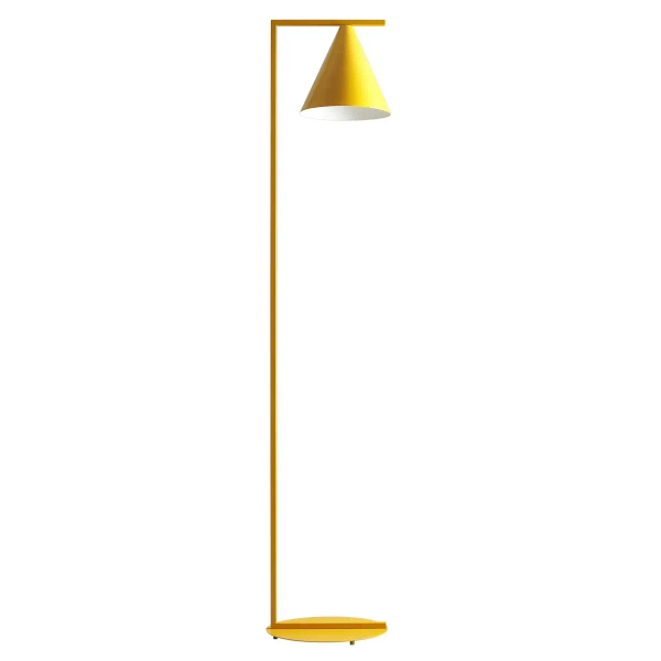 Żółta lampa podłogowa Form Floor 1108A14 Aldex metalowa do salonu