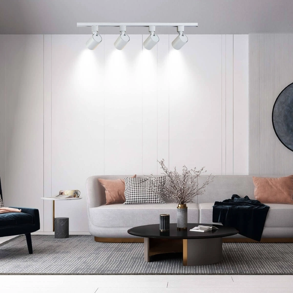 System szynowy SNOW LP-737 WH SET Light Prestige metalowa OPRAWA zestaw listwa z reflektorkami białe