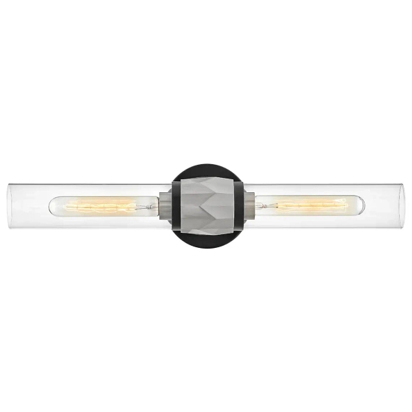 Podwójna lampa ścienna Ellison HK-ELLISON2-BK-BN nad lustro IP44 nikiel