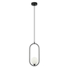 Modernistyczna lampa wisząca Lupus do salonu czarna biała