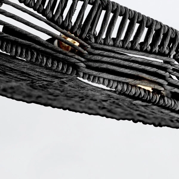 Ażurowa wisząca lampa Ophelia QN-OPHELIA-6P-BK-BK rattan czarny