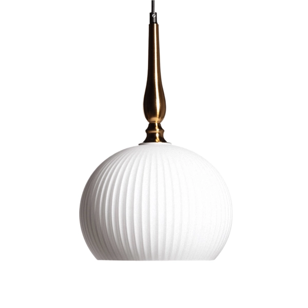 Kopułowa lampa wisząca ryflowana Lucciola ABR-LWLC do kuchni biała