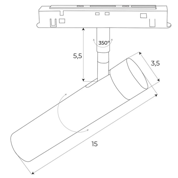Magnetyczna lampa do szynoprzewodu MAX M0049N LED 8W 3000K złota czarna