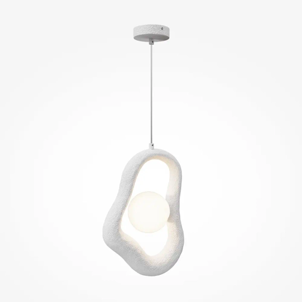 Geometryczna lampa wisząca Opus MOD380PL-01W do sypialni biała