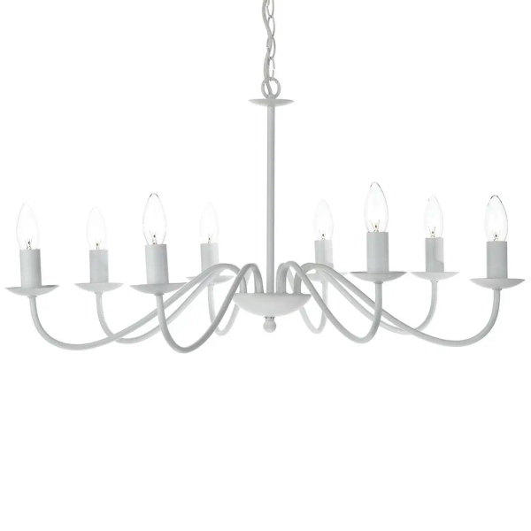 Wisząca lampa świecznikowa Irwin IRW0802 do jadalni biała