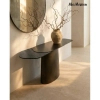 Konsola ORFEO MM001501100374 złota szklana blat metalowa 150cm