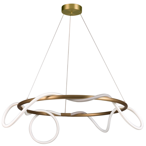 Ledowa lampa wisząca Fanstasia ST-9282R/D60 Step 68W sznur biały złoty