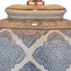 Klasyczna lampa stołowa Ely ELY4223+S1098 Dar Lighting ornament biała niebieska