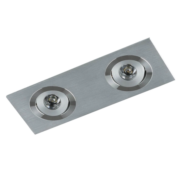 Prostokątny wpust podwójny Fiamma MQ71815-2B Italux LED 4W srebrny