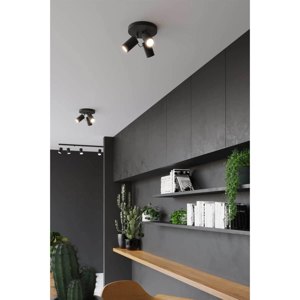 Regulowana lampa sufitowa SL.1016 czarne reflektorki do holu