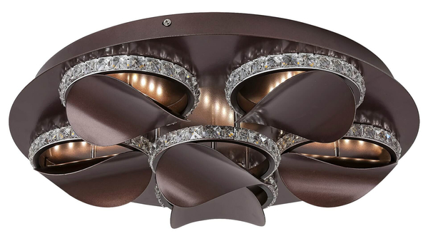 Glamour LAMPA plafon CAPRIANA 5051 Rabalux sufitowa OPRAWA metalowa LED 36W 4000K plafoniera pierścienie z kryształkami brązowe
