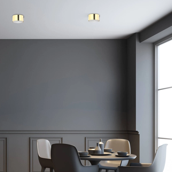 Nasufitowa lampa do salonu Top 6096 owalna krążek biała złota