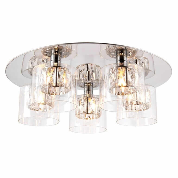 Sufitowa lampa szklana Verina 76517 Endon do salonu przezroczysty srebrny