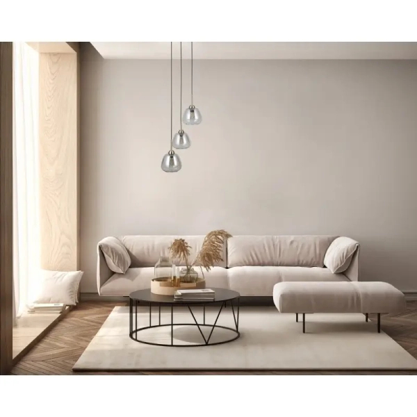 Nowoczesna lampa wisząca Felis PND-40824-3-GD szklana bursztynowa złota