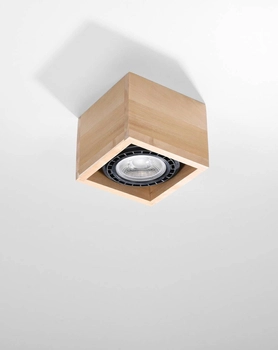 Downlight LAMPA sufitowa SL.0915 drewniana OPRAWA loftowa kostka drewno