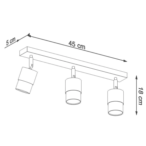 Sufitowa lampa kuchenna SL.1071 reflektorki czarne złote