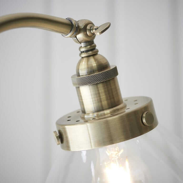 Salonowa lampa podłogowa Hansen 77860 Endon mosiądz przezroczysta