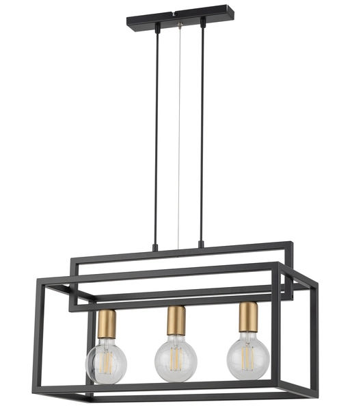 Czarna lampa wisząca Vigo industrialny zwis do sypialni