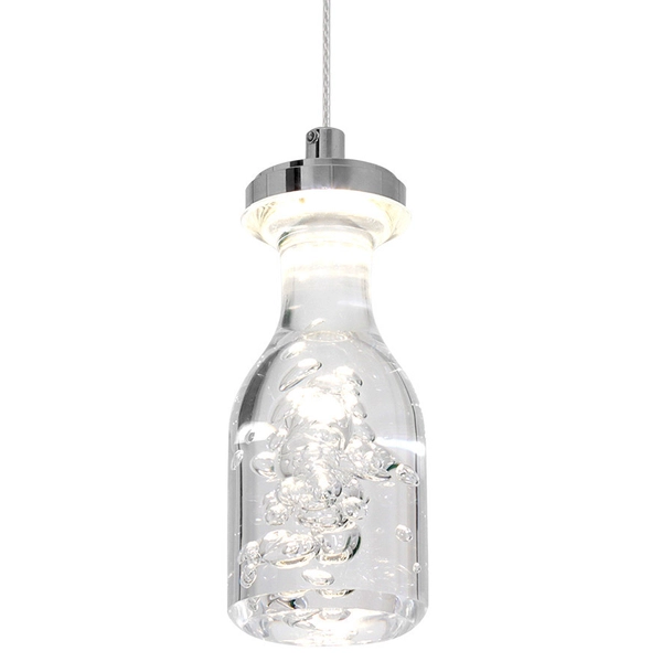 LAMPA wisząca BOTTLE ML431 Milagro zwis OPRAWA LED 5W 4000K butelka bottle chrom przezroczysta