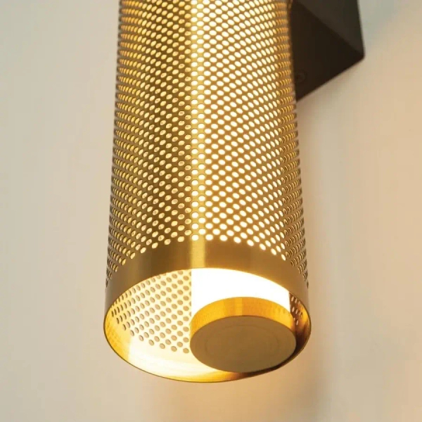 Ażurowa lampa ścienna 23041 LED 11W 3000K tuba pionowa mosiądz