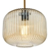 Szklana lampa wisząca do salonu Demarius DEM0106 bursztynowa