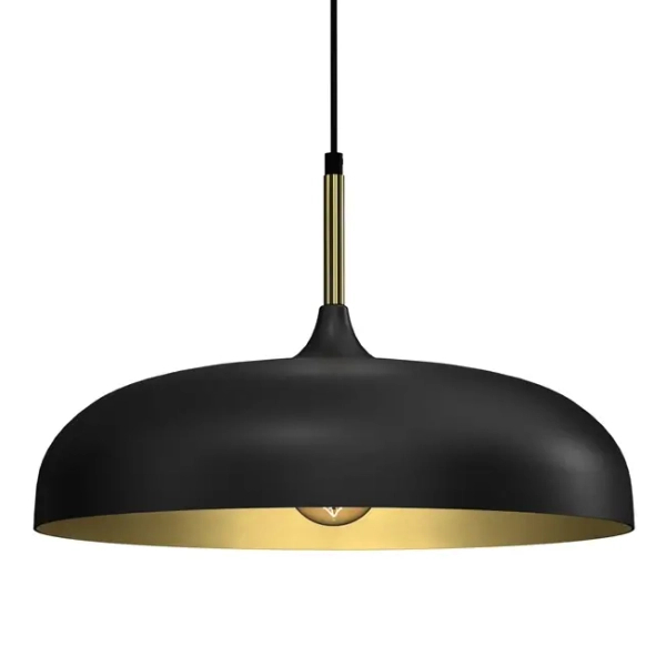 Kopułowa wisząca lampa LINCOLN MLP7898 do salonu metalowa czarna