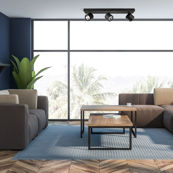 Plafon LAMPA sufitowa BONIVA SPL-2854-3B-BL Italux metalowa OPRAWA regulowane LED 15W 3000K reflektorki na listwie czarne