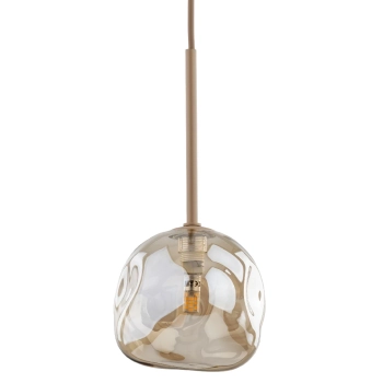 Zwisająca lampa glamour Lava 11106 kula szklana koniak