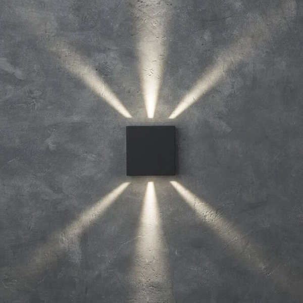 Elewacyjna LAMPA zewnętrzna GEMINI BEAMS 5104005118 Lutec metalowa OPRAWA kinkiet LED 10W 4000K kwadratowy IP54 szary