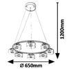 LAMPA wisząca LORELL 5390 Rabalux okrągła OPRAWA metalowa ZWIS pierścień LED 40W 3000K ring złoty przezroczysty