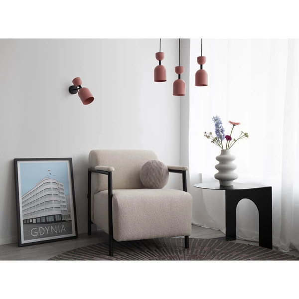 Ścienna lampa do salonu metalowa Supuru SUK11020 czarna beżowa